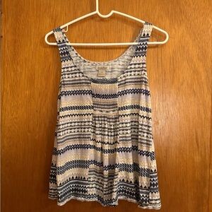 Lucky Brand Chevon Tank Top - Blue and White